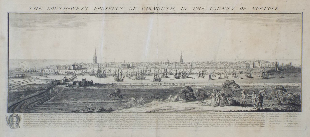 Print - The South-West Prospect of Yarmouth in the County of Norfolk. - Buck